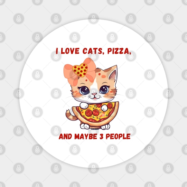 Cat pizza lover Magnet by TempoTees